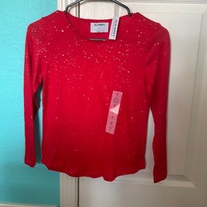 Brand-new Old Navy long sleeve shirt - size 8 M - Medium - color red not worn